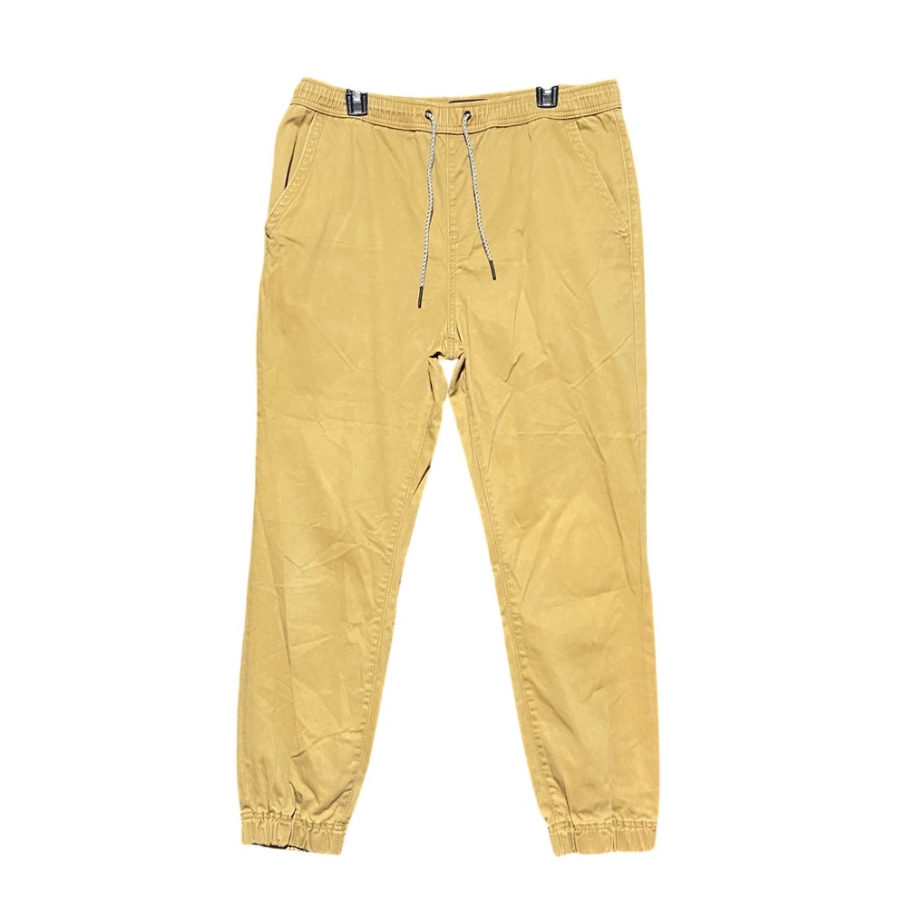 Aeropostale Mens Tan Khaki Cotton Twill Drawstring Jogger Pants Large Gorpcore